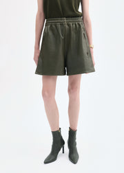 Combat Short in Leather - Olive - CO Collections